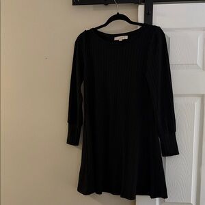 LOFT Elegant Black Long Sleeve Dress